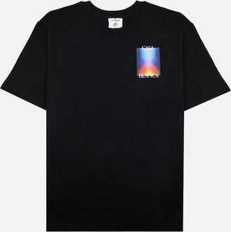 Casablanca Mens Casablanca Gradient Stacked Logo T Shirt Black 001 - Size: 38
