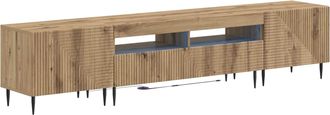 vidaXL Conjunto De 3 Muebles Para Tv Con Led Roble Artisan Vidaxl