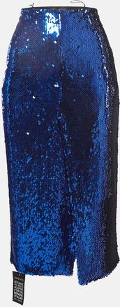 Sally Lapointe Royal Blue Sequin Pencil Skirt