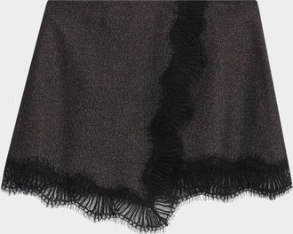 A.L.C. Sophia Sparkly Lace-Trim Mini Skirt