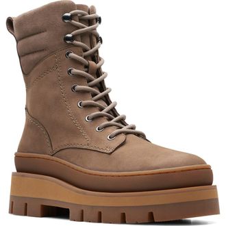 Clarks Orianna 2 Hike Combat Boot in Pebble Nubuck at Nordstrom Rack, Size 7.5