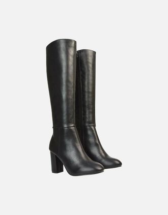 XY London Womens XY London Womens/Ladies Jen Zipped Heeled Knee-High Boots - Black - Size: 8