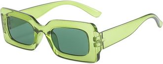 Generic Small Frame Square Men Sunglasses Outdoor Commuter Women Vacation Sun Glasses(Green)
