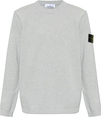 Stone Island Trui met ronde hals - Heren - Ronde hals truien - Grijs - XL - Katoen - Truien & Vesten