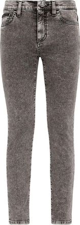 Philipp Plein cropped skinny-cut jeans - women - Cotton/Cotton/Elastane/Polyester - 27 - Grey