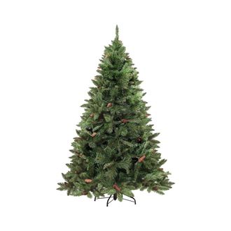 Dmora Dmora - Sapin De No&euml;l Vienna, Sapin Artificiel Extra &Eacute;pais, V&eacute;ritable Sapin Effet Pvc Avec Pommes De Pin Incluses, 468 Branches, Hauteur 150 Cm