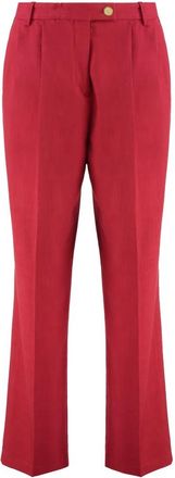 Tommy Hilfiger Sofia Richie Grainge Viscose Broek - Dames - Wijde Broeken - Rood - M - Polyester - Broeken