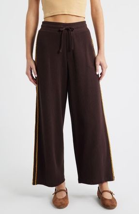 Damson Madder Piper Waffle Knit Ankle Sweatpants in Chocolate at Nordstrom, Size 12 Us