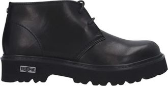 Cult Slash Mid Enkellaars - Heren - Veterlaarzen - Zwart - 43 EU - Leer - Schoenen