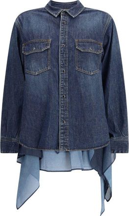 sacai Blue Denim Womens Shirt