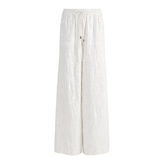 Alice & Olivia Ojai Wide Leg Pant - Dames - Wijde Broeken - Wit - M - Linnen - Broeken