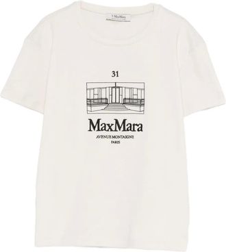 Max Mara T-shirt met borduurwerk - Beige