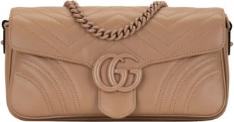 Gucci Shoulder Bags, female, Brown, Size: ONE SIZE Quilted Leather Crossbody Bag