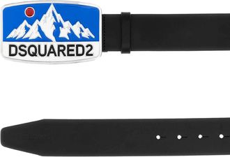 Dsquared2 Mountain-Logo Leather Belt - Black
