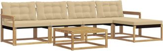 vidaXL Conjunto De Sof&aacute;s De Exterior 6 Uds. Y Beige Vidaxl