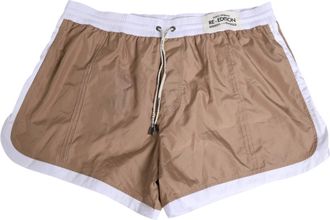 Dolce & Gabbana Mens Brown White Polyester Re-Edition Shorts Swimwear