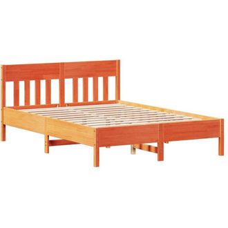 vidaXL Bed Frame without Mattress Wax Brown 150x200 cm King Size Solid Wood Pine Vidaxl