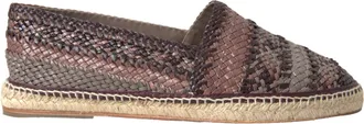 Dolce & Gabbana Brown Buffalo Leather Espadrille Flats Mens Shoes