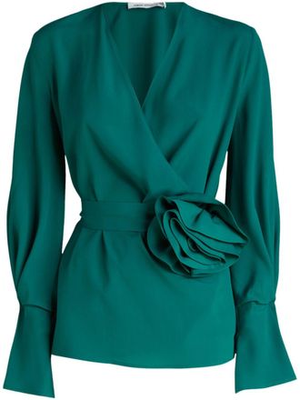 Simona Corsellini flower-detailing blouse - Green