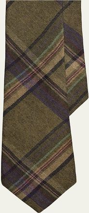 Ralph Lauren Purple Label Mens Cashmere and Silk Maxi-Plaid Tie