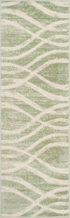 Safavieh Alfombra de polipropileno verde/beige, 76 x 305 cm