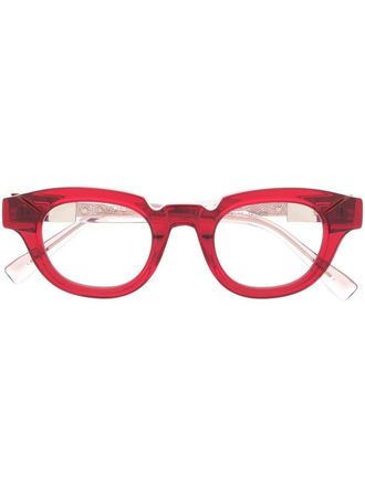 Kuboraum Occhiali tondi S1 trasparenti - Rosso