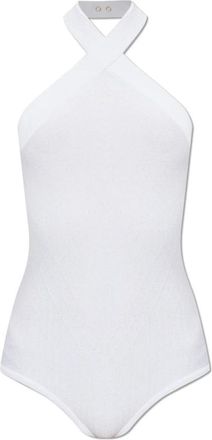 Balmain Body met glinsterende pailletten - Dames - Bodies - Wit - S - Pailletten - Tops