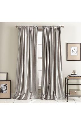 DKNY Modern Knotted Velvet Set of 2 Window Panels in Silver at Nordstrom, Size 50X108