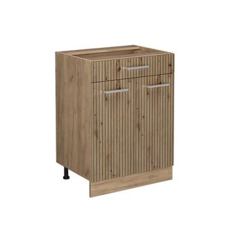 Vicco Mueble Bajo De Cocina R-line, Roble Artesanal, 60 Cm Con Caj&oacute;n, Sin Encimera Vicco