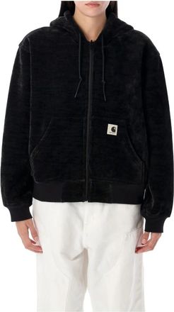 Carhartt Work in Progress Omkeerbaar Active Sweat Jacket - Dames - Vesten met rits - Zwart - S - Polyester - Hoodies & sweatvesten