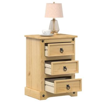 vidaXL Mesita De Noche Corona Madera Maciza De Pino 45x35x64 Cm Vidaxl