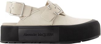 Alexander McQueen Mens Colour-Block Leather Flat Multicolor