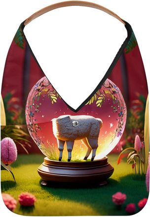 Generic Alpacas Crystal Ball Reusable Lightweight Grocery Bags - Foldable Into Compact Pouch, Washable & Sturdy, Multipurpose for Shopping and Travel