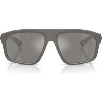 Prada 59mm Shield Sunglasses in Metal Grey /Grey Silver at Nordstrom