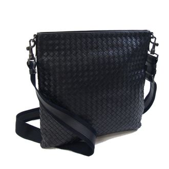 Bottega Veneta Intrecciato Black Leather Shoulder Bag (Pre-Owned)