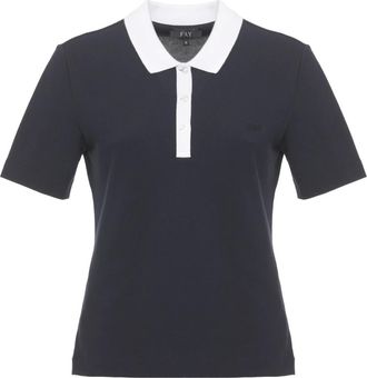Fay Tops, Dames, Blauw, M, Katoen, Biro Polo