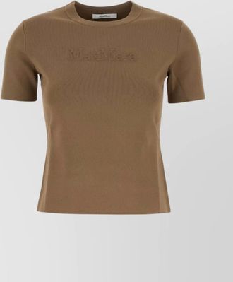 Max Mara ribbed crew neck short sleeve sweater