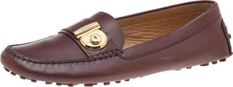 Ferragamo Brown Leather Slip On Loafers