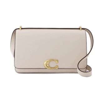 Coach Shoulder Bags, female, Beige, ONE SIZE, Chic Ivory Leather Shoulder Bag