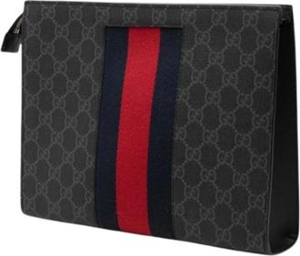 Gucci Pre-owned Clutch bag - Heren - Vintage Clutch - Zwart - ONE Size - Leer - Vintage