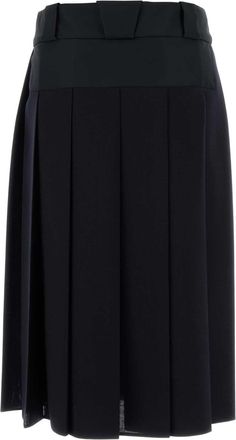 Prada Womens Skirt Blue Virgin Wool