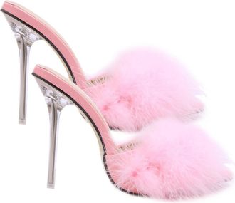 Frcolor Pink High Heel Summer Sandals for Women Stylish Pointed Toe Slippers with Breathable Skin-Friendly Material and Comfortable for Outdoor Casual Wear Pa