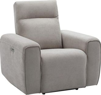 Vente-Unique Sill&oacute;n reclinable el&eacute;ctrico de tela gris LORGITA