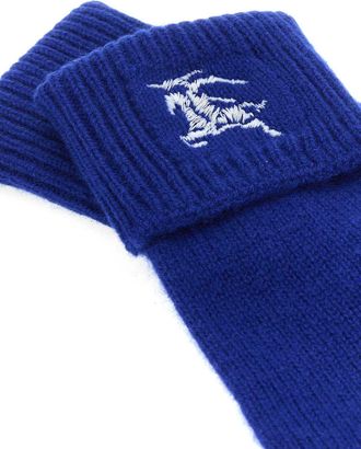 Burberry Womens Cashmere Blend Gloves Blue Nylon