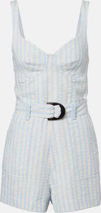 SIMKHAI Jumpsuit corta in seersucker di misto cotone a righe