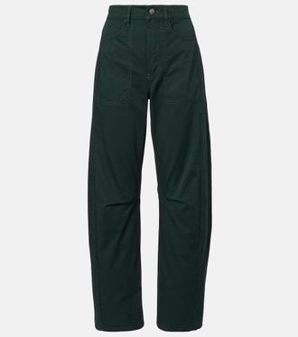 Veronica Beard Sloan cotton twill barrel-leg pants