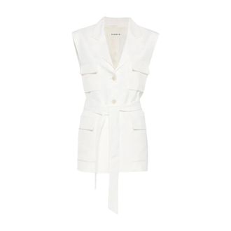 P.A.R.O.S.H. P.a.r.o.s.h. - Rania Gilet - Dames - Jassen - Wit - Maat: S Viscose