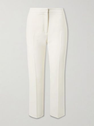 Alexander McQueen Pantaloni A Gamba Affusolata In Tela Di Lana - Bianco
