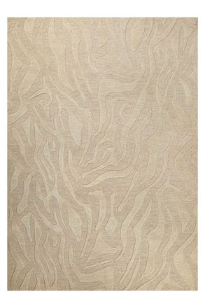 Wecon Home Alfombra de lana virgen hecha a mano, estilo natural, beige 110x170