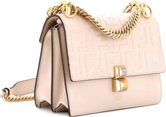 Fendi Kan I Bag Zucca Embossed Leather Small shoulder bag - Wit